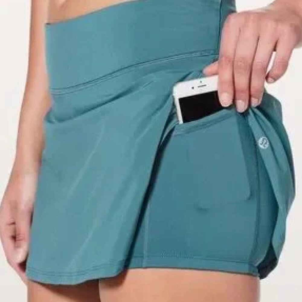 Teal Lululemon Play Off the Pleats Women's Tennis Skirt Blue New Without Tags